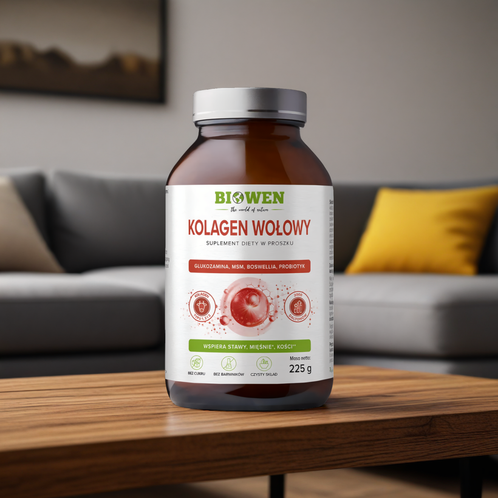 Kolagen wołowy Biowen - Kolagen typu I, II, III - 225 g proszek