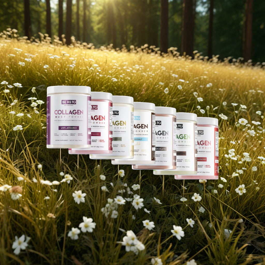 Kolagen z olejem MCT BeKeto w proszku 300 g - Różne smaki (Smak: naturalna-czekolada)
