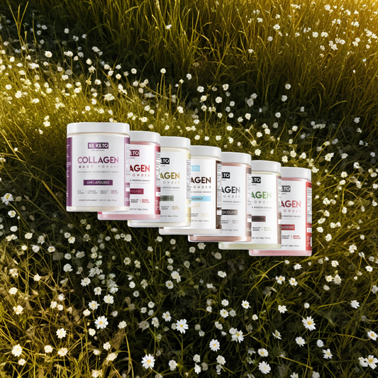 Kolagen z olejem MCT BeKeto w proszku 300 g - Różne smaki (Smak: organiczna-matcha)