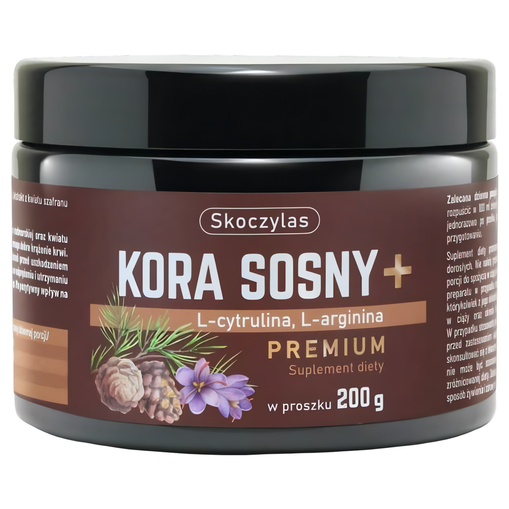Kora Sosny nadmorskiej, kwiat szafranu + L-cytrulina + L-arginina PREMIUM Skoczylas - 200 g