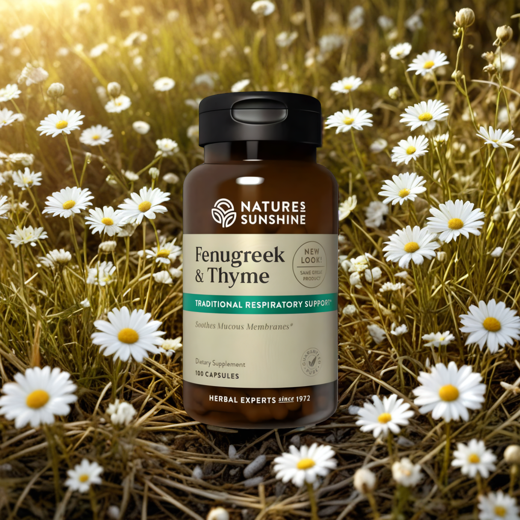 Kozieradka i Tymianek Fenugreek & Thyme Nature's Sunshine - Zdrowie układu oddechowego - 100 kapsułek