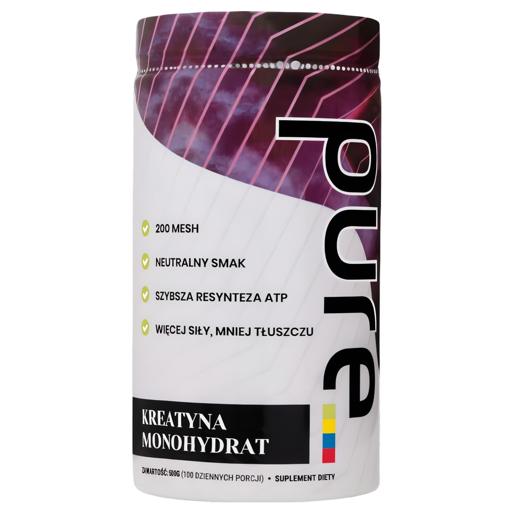 Kreatyna monohydrat Pure 500 g - Zwiększa wydolność fizyczną – 100 dziennych porcji