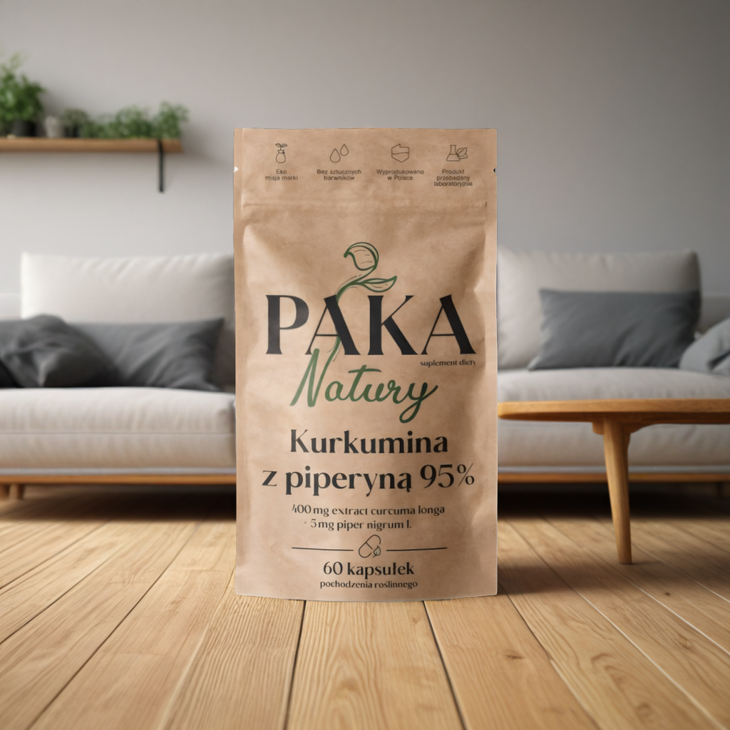Kurkumina z piperyną Paka Natury - Wsparcie organizmu - 60 kapsułek