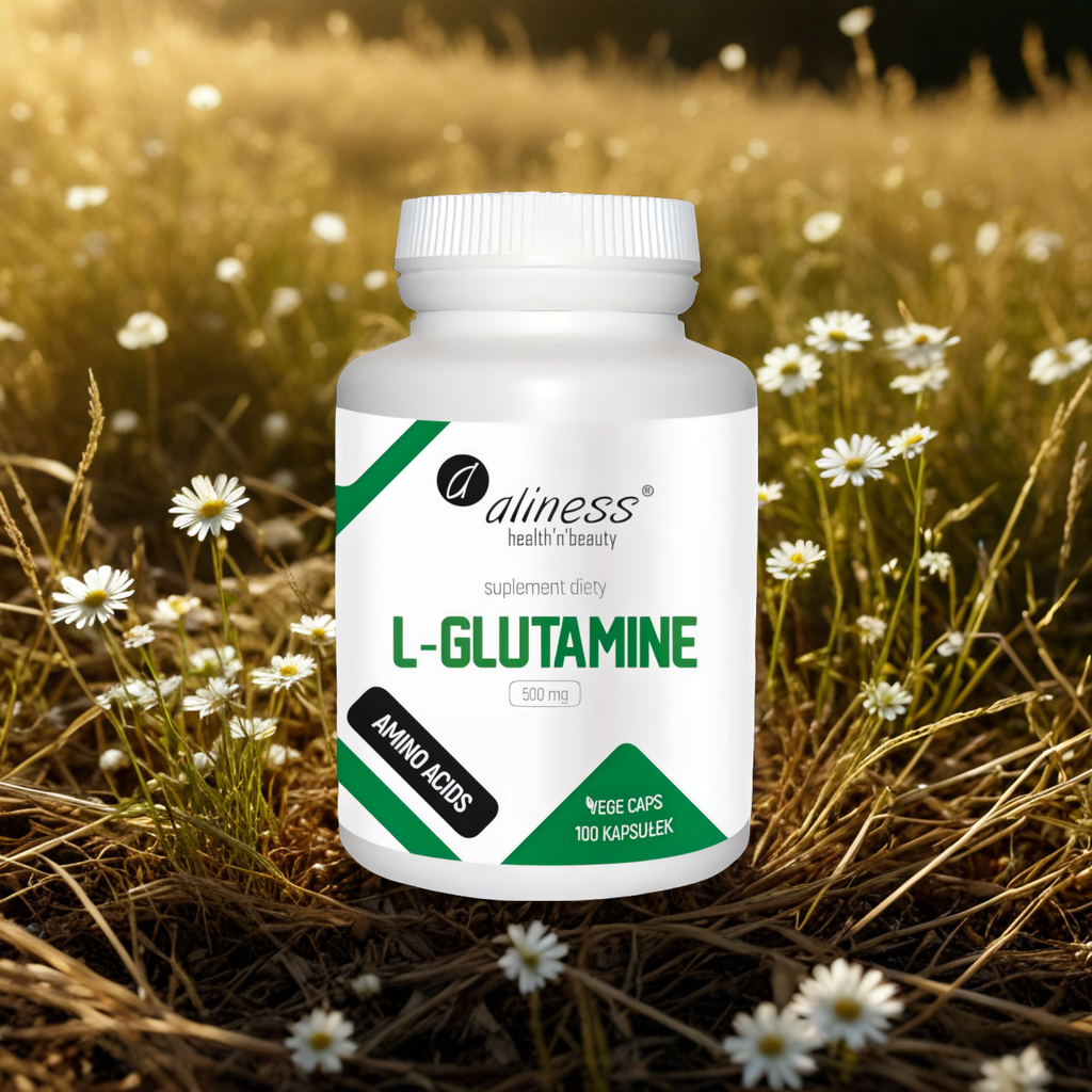 L-Glutamine 500 mg Aliness - Zdrowie i witalność - 100 kapsułek