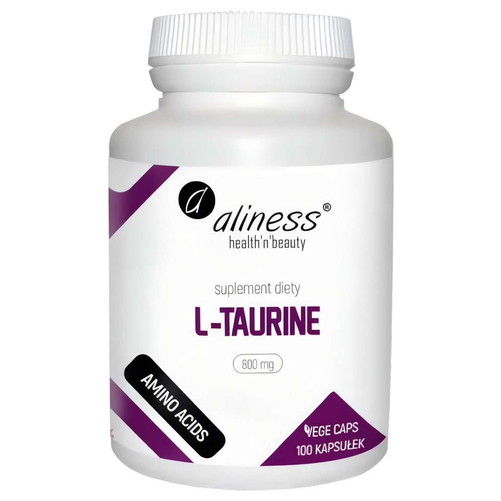 L-TAURINE 800 mg Aliness - Wsparcie mózgu, serca i mięśni - 100 kapsułek