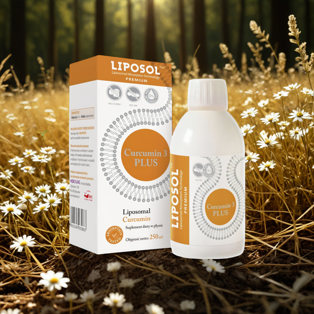 Liposomalna Kurkumina  170 mg Curcumin 3 PLUS LIPOSOL Aliness - Suplement diety w płynie - 250 ml