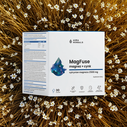 MagFuse Magnez z cynkiem Aura Herbals - wsparcie dla zdrowia i energii - 30 saszetek
