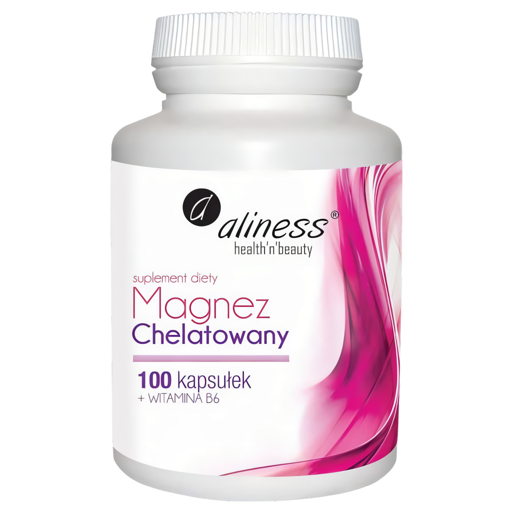 Magnez Chelatowany 560 mg + Witamina B6 Aliness - 100 kapsułek