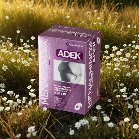 Menachinox ADEK Xenico Pharma - Witaminy A, D3, E i K2 MK-7 - 60 kapsułek