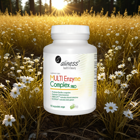 MULTI Enzyme Complex PRO Aliness - Kompleks roślinnych enzymów trawiennych - 90 kapsułek
