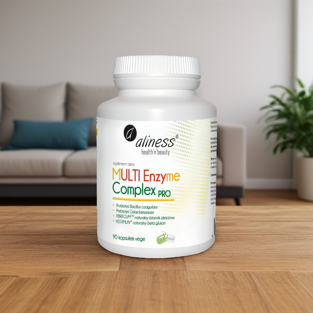 MULTI Enzyme Complex PRO Aliness - Kompleks roślinnych enzymów trawiennych - 90 kapsułek