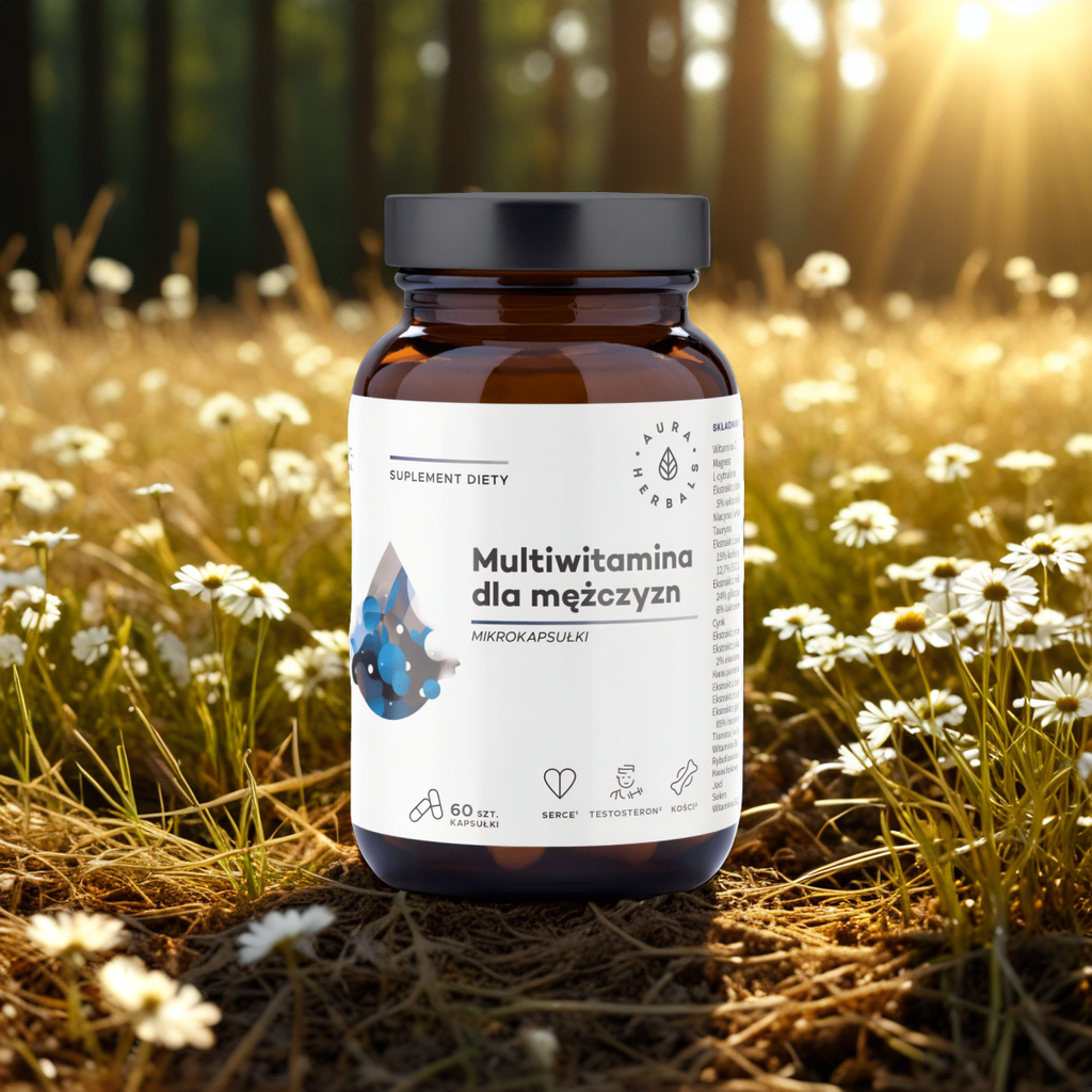 Multiwitamina dla mężczyzn Aura Herbals - Witaminy, minerały i ekstrakty roślinne - 60 kapsułek