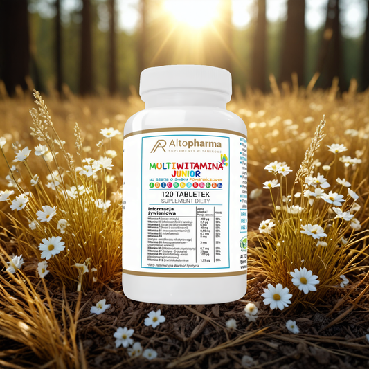 Multiwitamina JUNIOR dla dzieci do ssania o smaku pomarańczowym Alto Pharma - 120 tabletek