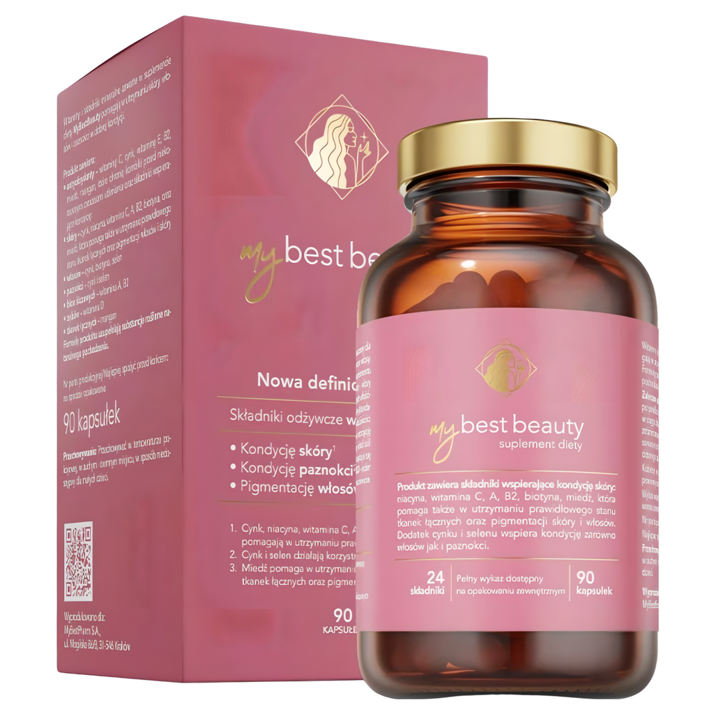 MyBestBeauty Wspiera kondycję włosów, skóry i paznokci MyBestPharm - 90 kapsułek