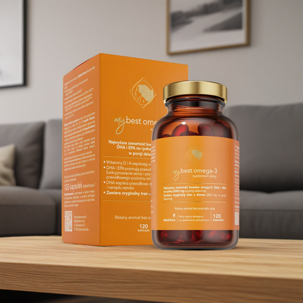 MyBestOmega-3 Kwasy Omega-3 DHA i EPA Wspierają układ krążenia MyBestPharm - 120 kapsułek