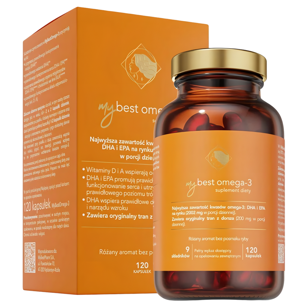 MyBestOmega-3 Kwasy Omega-3 DHA i EPA Wspierają układ krążenia MyBestPharm - 120 kapsułek