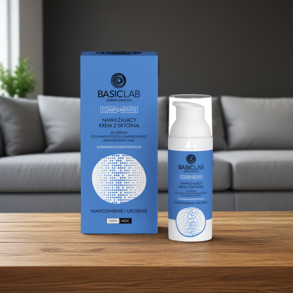 Nawilżający krem z ektoiną BASICLAB - Nawadnia i koi - 50 ml