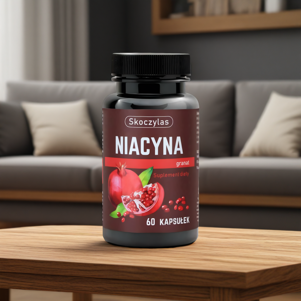 Niacyna z granatem Skoczylas - Prawidłowy metabolizm energetyczny - 60 kapsułek