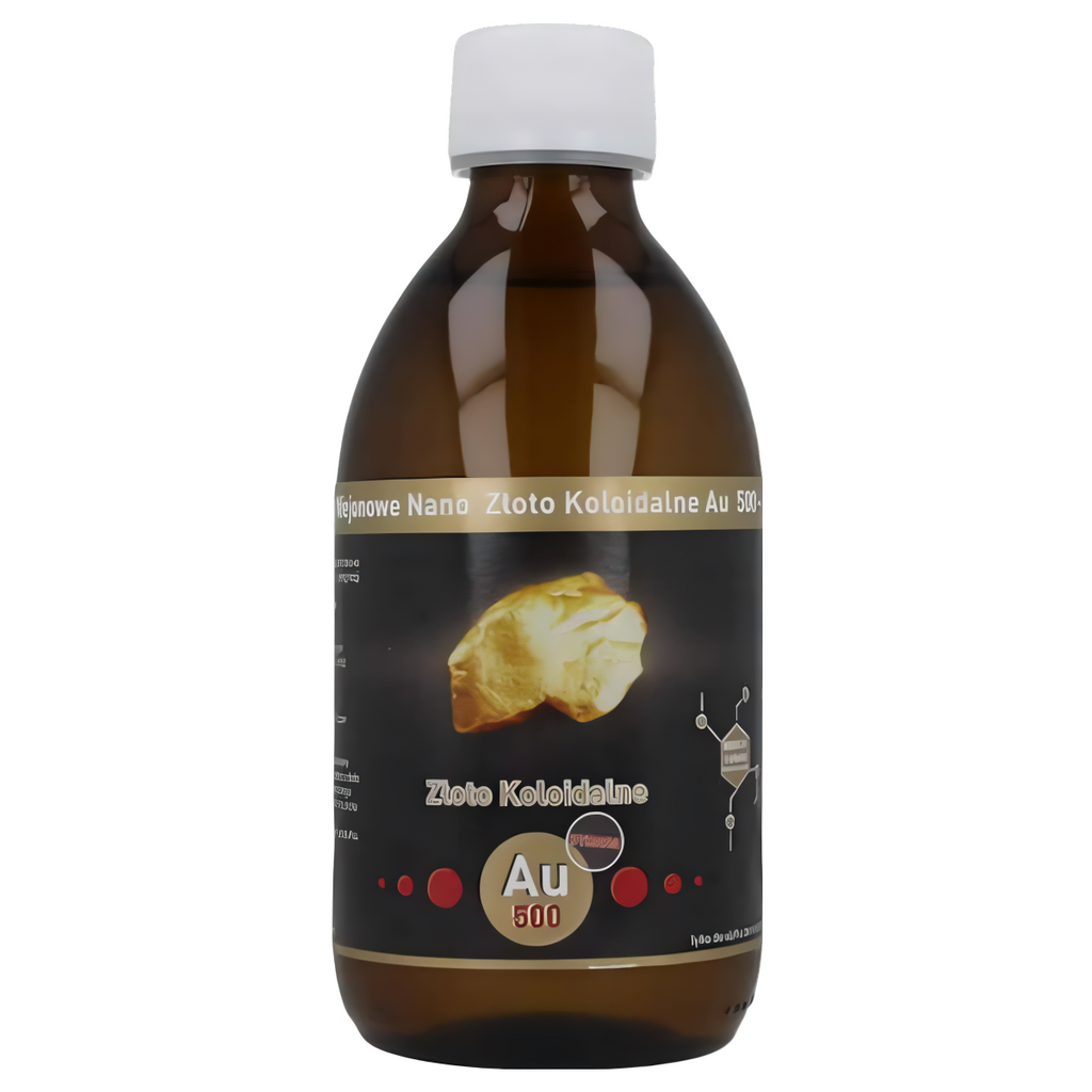 Niejonowe Nano Złoto Koloidalne AU 500 Strong 50 ppm Vitacolloids - 300 ml