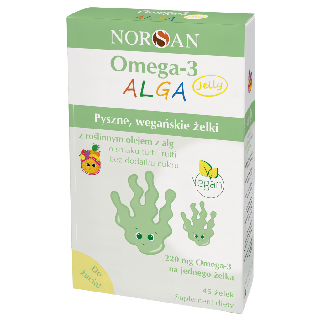 Norsan Omega-3 ALGA Jelly - Żelki z olejem z alg roślinnych - 45 żelek