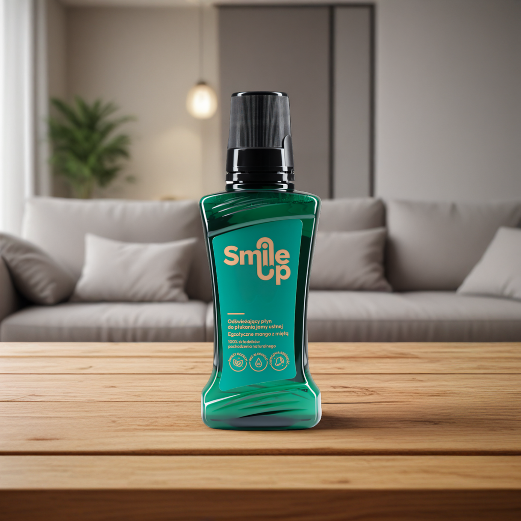 Odświeżający płyn do płukania jamy ustnej SmileUp o smaku mango-mięta - 250 ml
