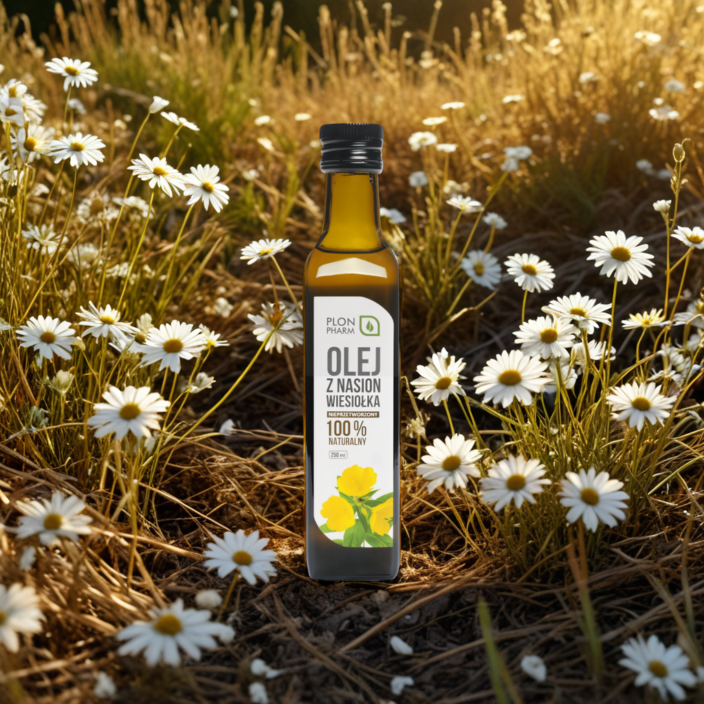 Olej z Wiesiołka Plon Pharm - Omega-6 Witamina E Naturalny - 250 ml
