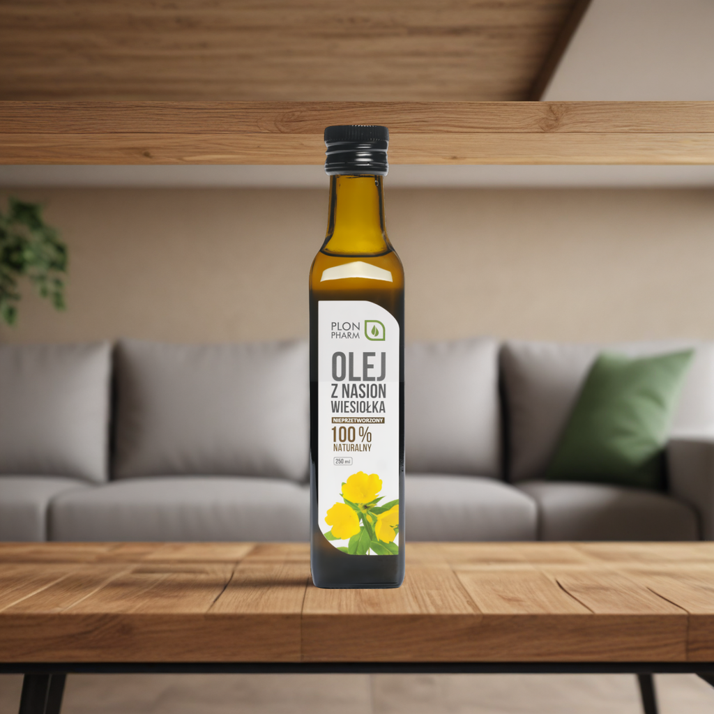 Olej z Wiesiołka Plon Pharm - Omega-6 Witamina E Naturalny - 250 ml