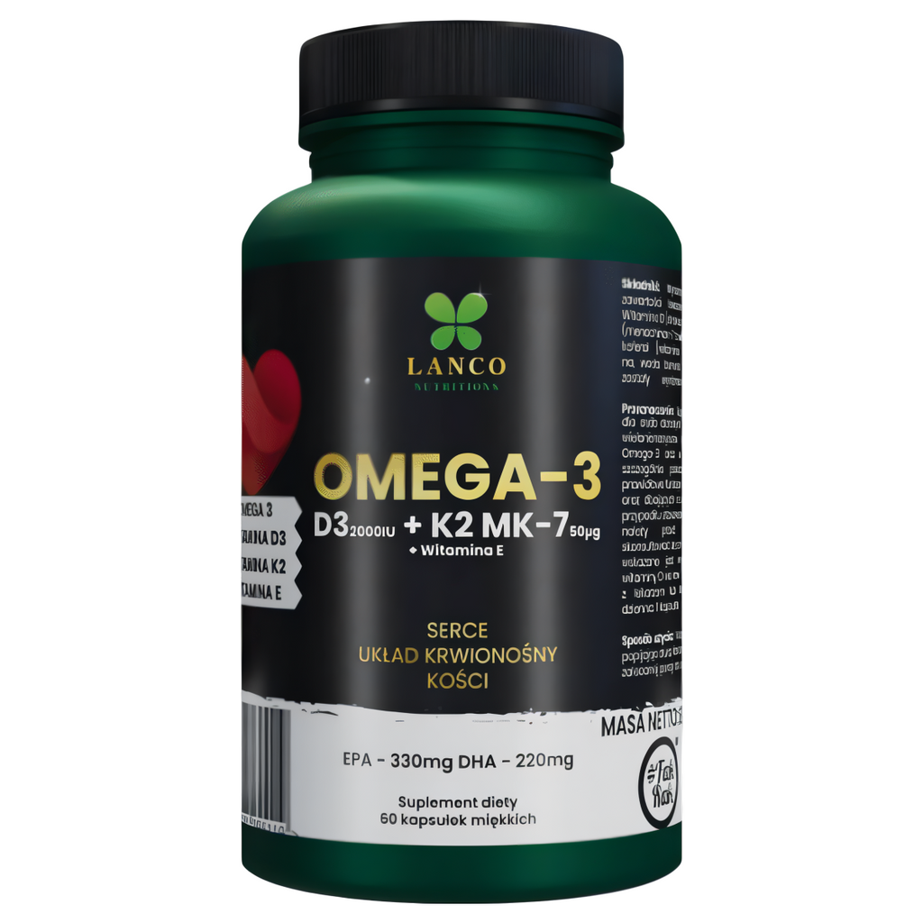 OMEGA - 3 + D3 + K2 MK7 Lanco - Wsparcie organizmu w okresie jesienno-zimowym - 60 kapsułek