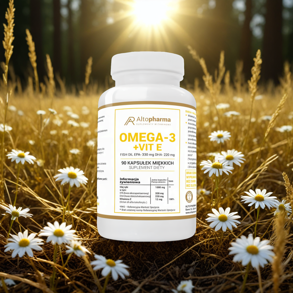 Omega-3 + witamina E 1000 mg (EPA 330 mg, DHA 220 mg) Alto Pharma - 90 kapsułek