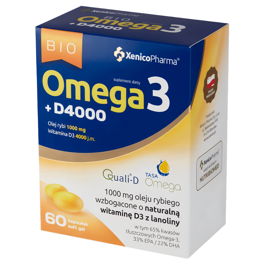 Omega3 D3 4000 Bio Xenico Pharma - Wsparcie organizmu 60 kapsułek