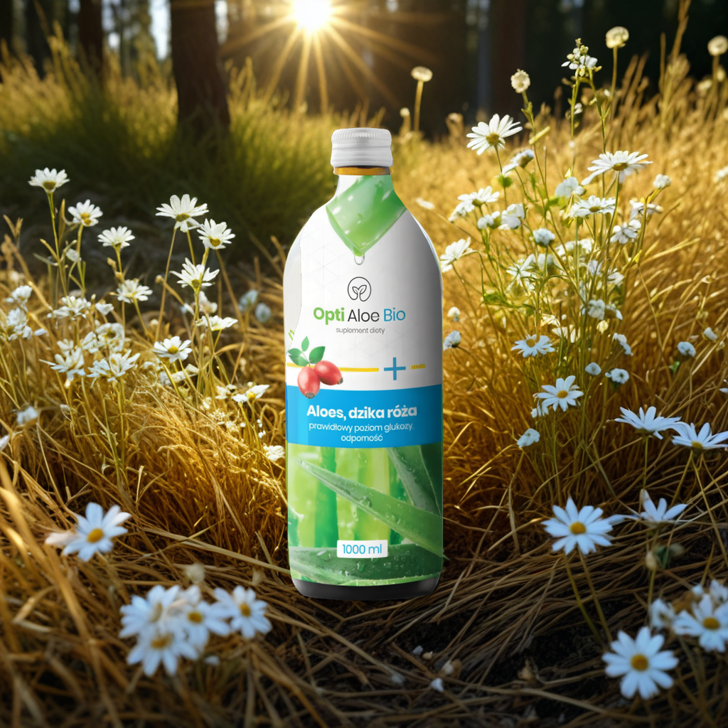 Opti Aloe Bio NaturDay - Aloes, dzika róża, prawidłowy poziom glukozy - 1000 ml