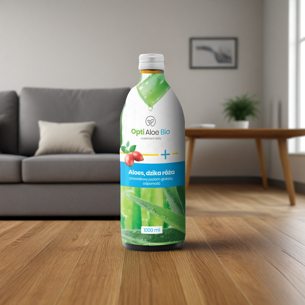 Opti Aloe Bio NaturDay - Aloes, dzika róża, prawidłowy poziom glukozy - 1000 ml