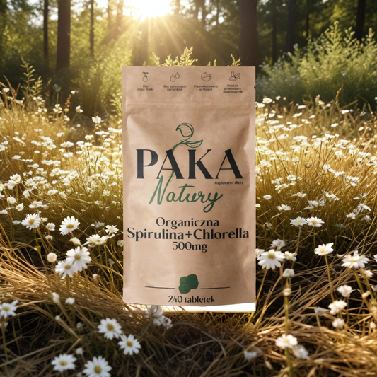 Organiczna Spirulina + Chlorella Paka Natury - 240 tabletek