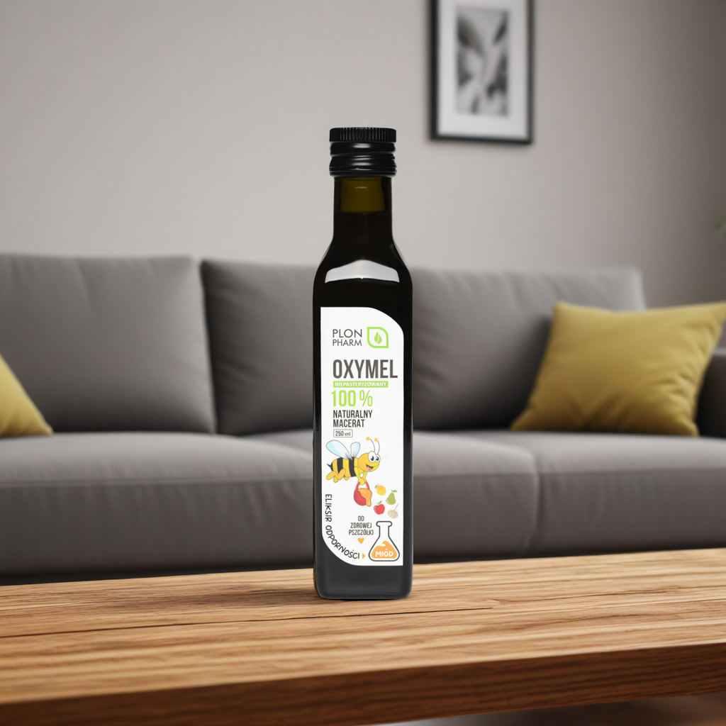 Oxymel Plon Pharm - Naturalny macerat ziołowy na oporności dla dzieci - 250 ml