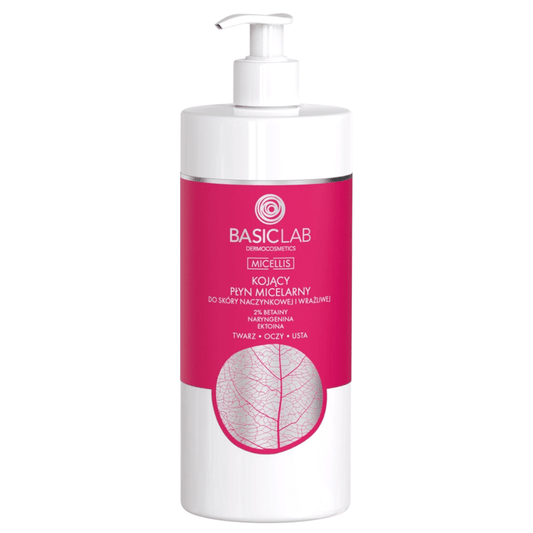 Kojący płyn micelarny BASICLAB - Do skóry naczynkowej i wrażliwej - 500 ml