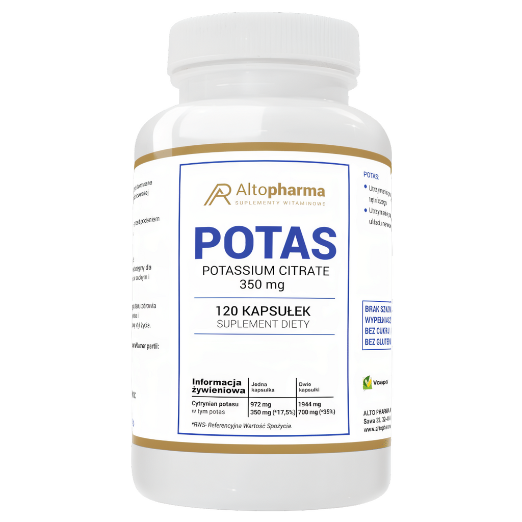 Potas cytrynian potasu Alto Pharma - Wsparcie dla organizmu - 120 kapsułek