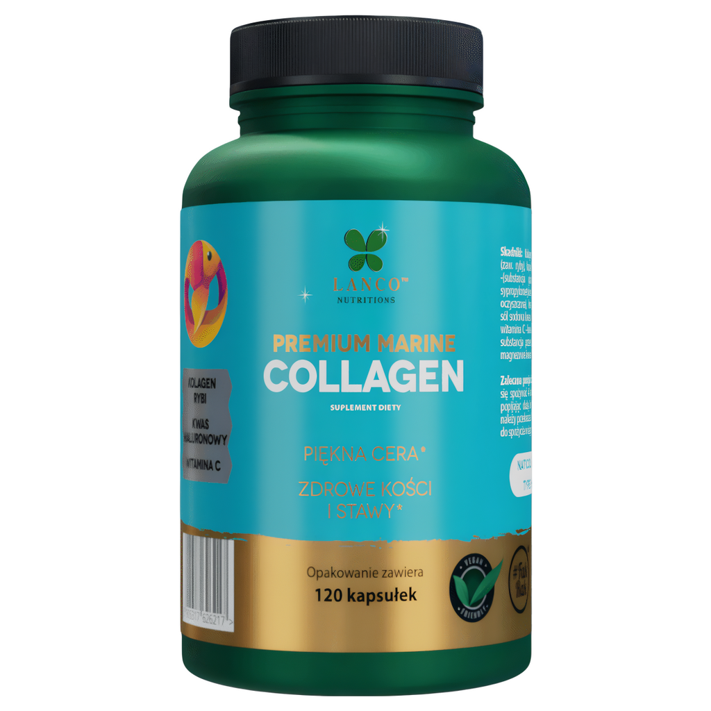 PREMIUM MARINE COLLAGEN Lanco - Piękna skóra, zdrowe kości i stawy - 120 kapsułek