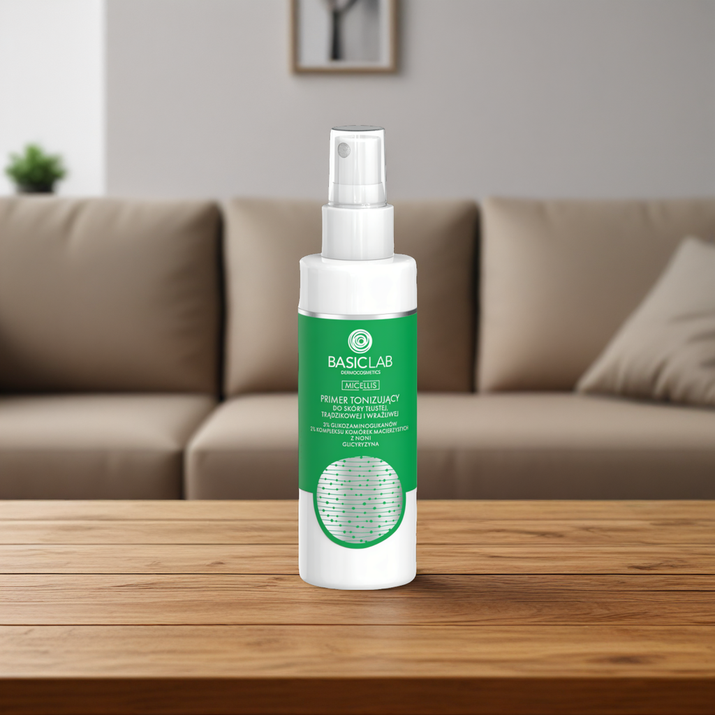 Primer tonizujący BASICLAB - Do skóry tłustej, trądzikowej i wrażliwej - 150 ml