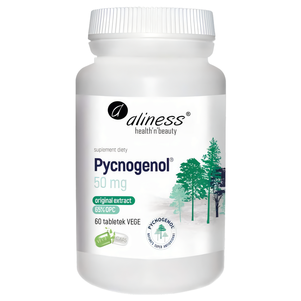 Pycnogenol extract 65% 50 mg Aliness - Działa przeciwzapalnie - 60 kapsułek