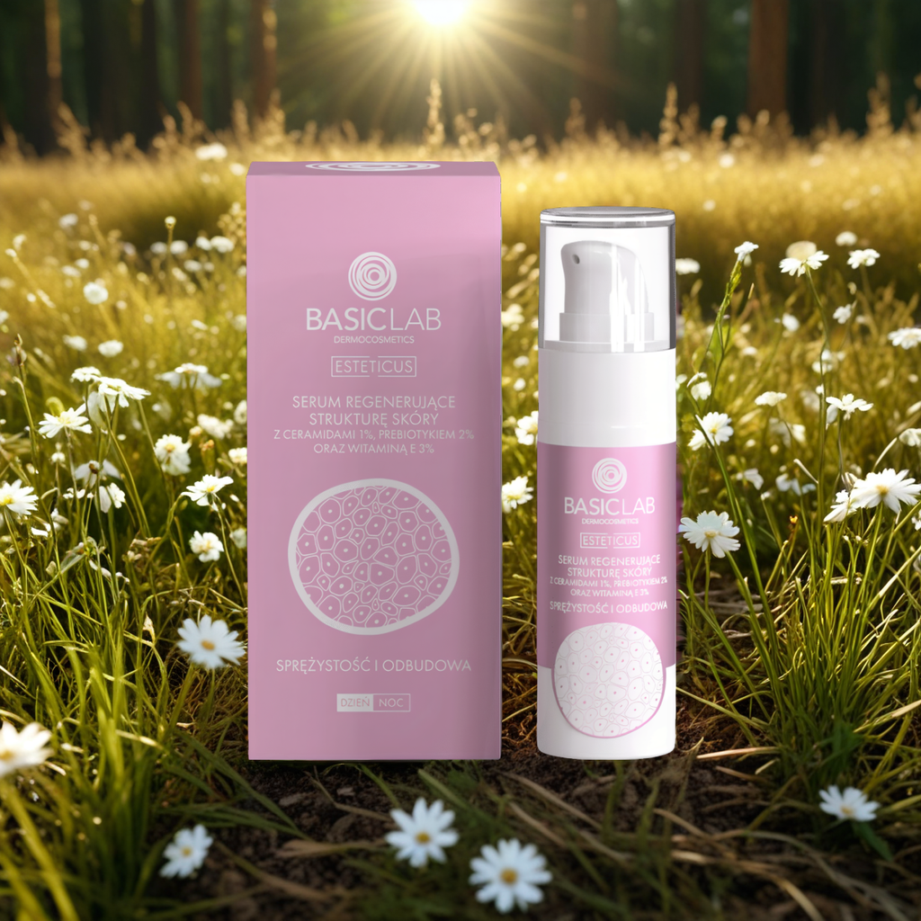 Serum regenerujące strukturę skóry z ceramidami 1% BASICLAB - Sprężystość i Odbudowa - 30 ml