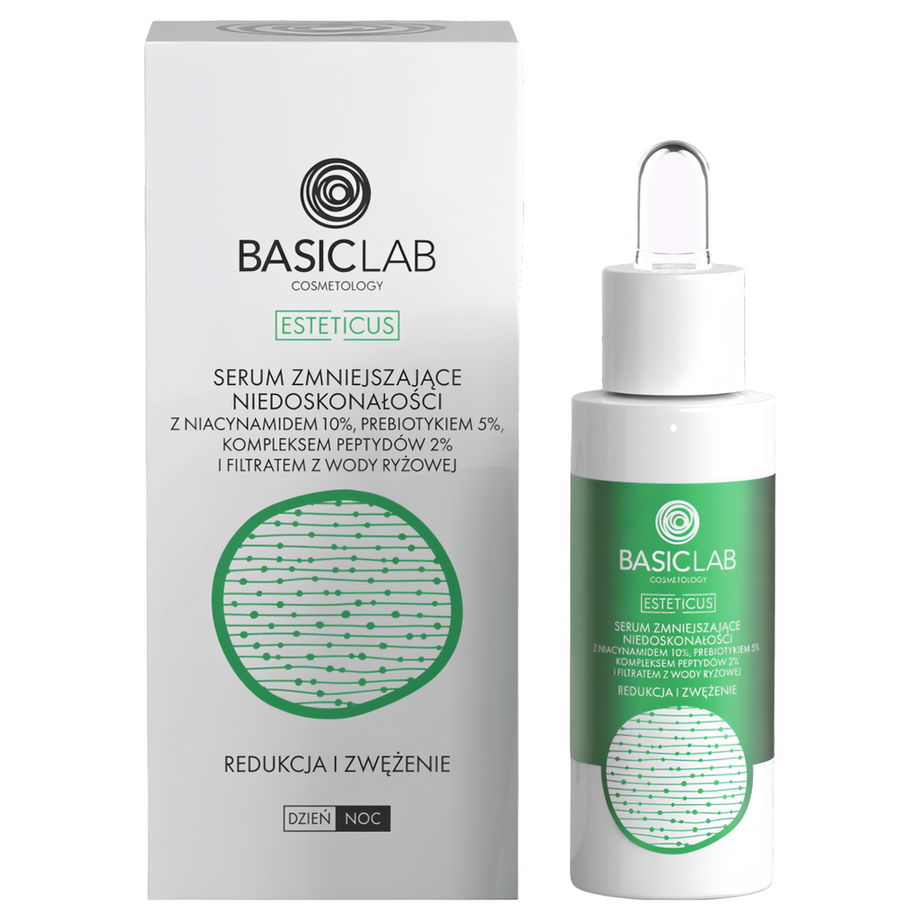 Serum zmniejszające niedoskonałości BASICLAB - Redukcja i Zwężenie - 30 ml