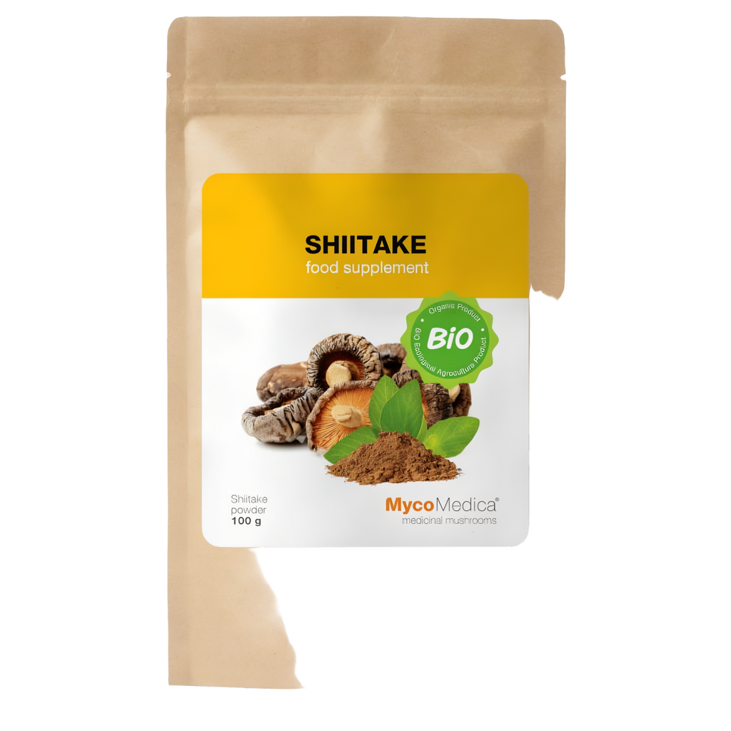 Shiitake BIO MycoMedica Grzyby w proszku - Pomaga w walce z infekcjami - 100 g