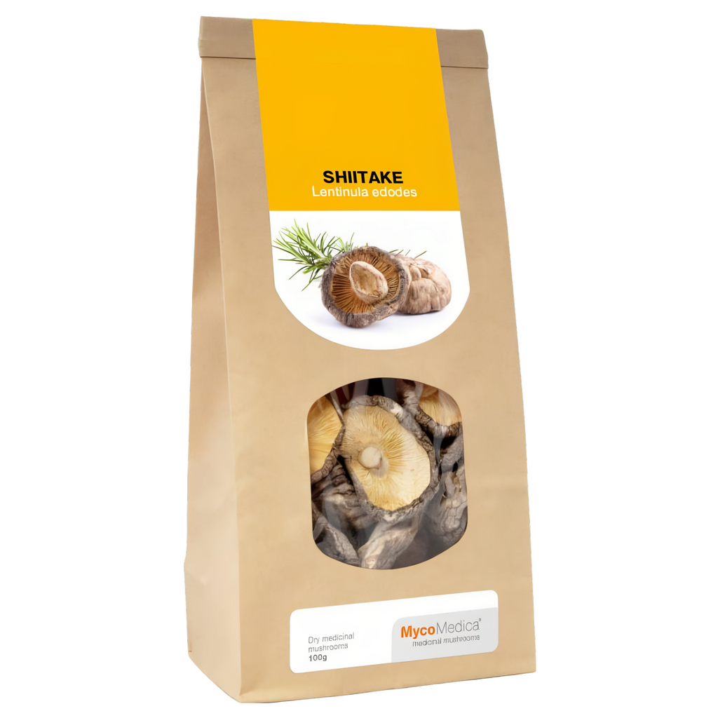 Shiitake Grzyby suszone MycoMedica - Wspomaga układ odpornościowy - 100 g