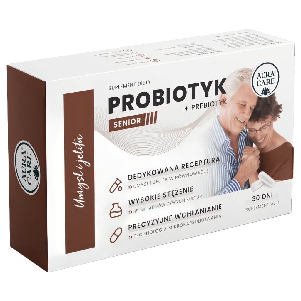 Umysł i jelita Senior Aura Care - Probiotyki dla Seniora - 30 kapsułek