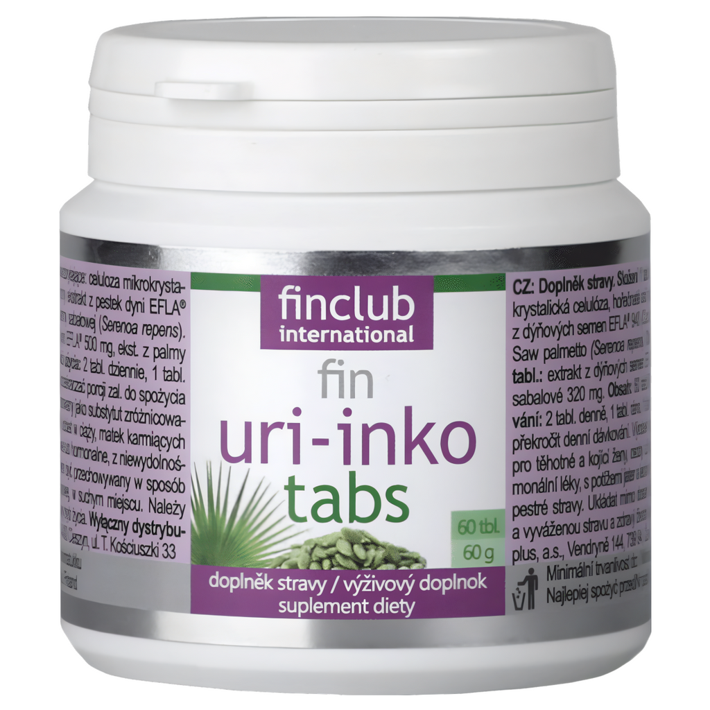 Uri-inko tabs Finclub - Ekstrakty z pestek dyni i owoców palmy sabałowej - 60 tabletek