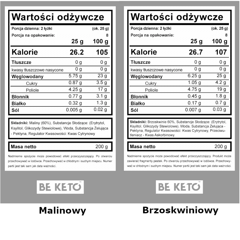 Keto Dżemy od Beketo - Smak bez Kompromisów i Minimalna Ilość Węglowodanów - 200 g (Smak: truskawkowy)