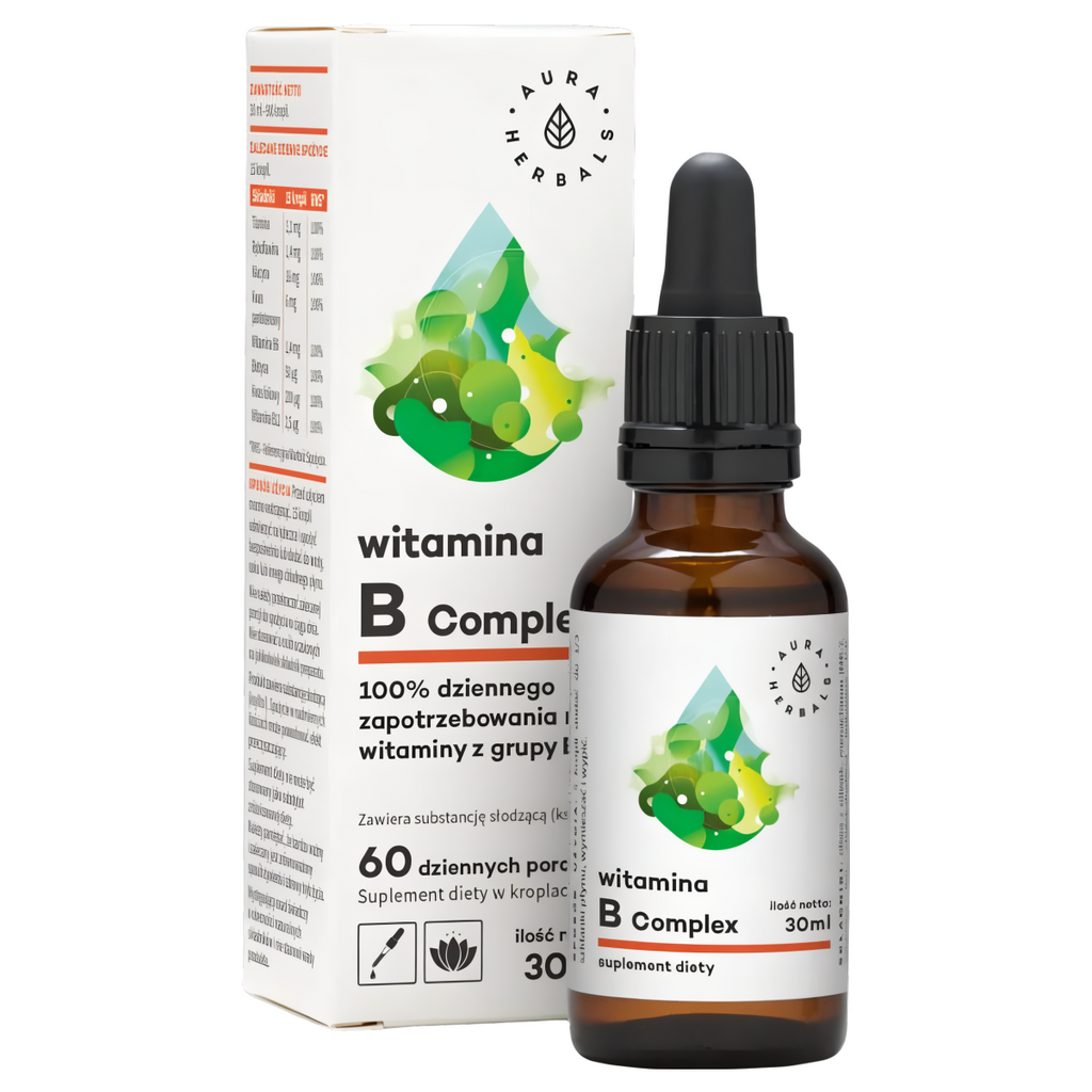 Witamina B Complex Aura Herbals - Moc Witamin z grupy B - 30 ml krople