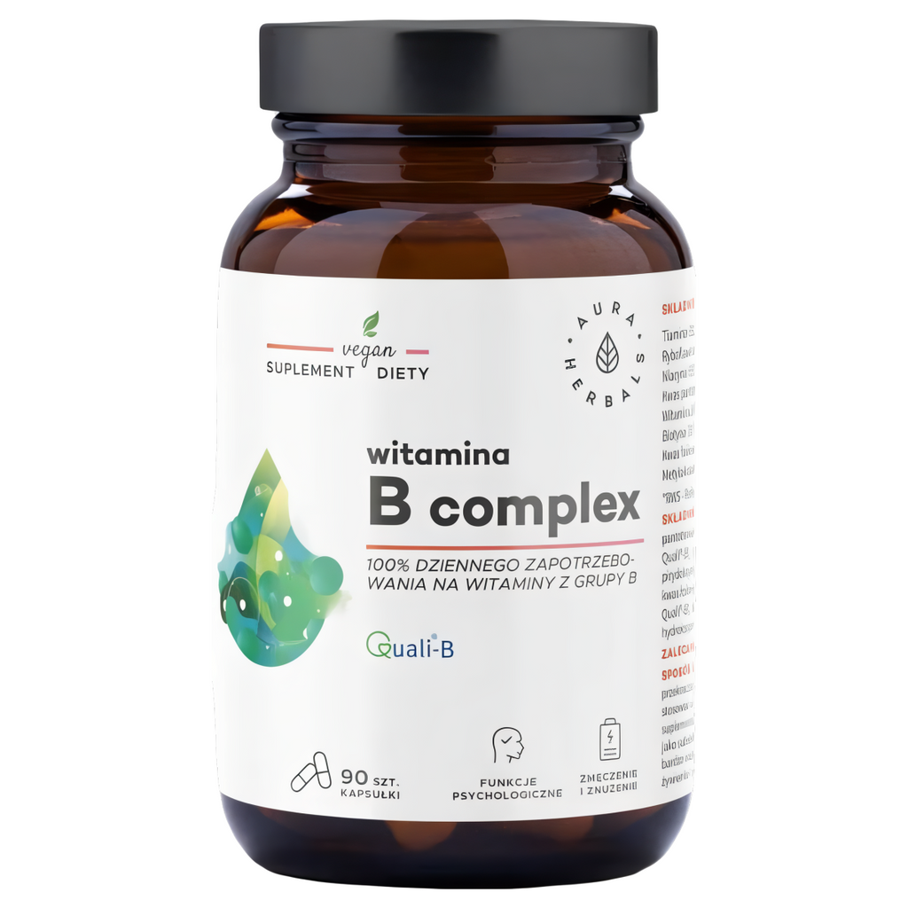 Witamina B Complex Aura Herbals - Zastrzyk energii i zdrowia dla Twojego organizmu - 90 kapsułek