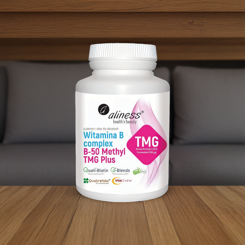 Witamina B Complex B-50 Methyl TMG Plus Aliness – 100 kapsułek Vege