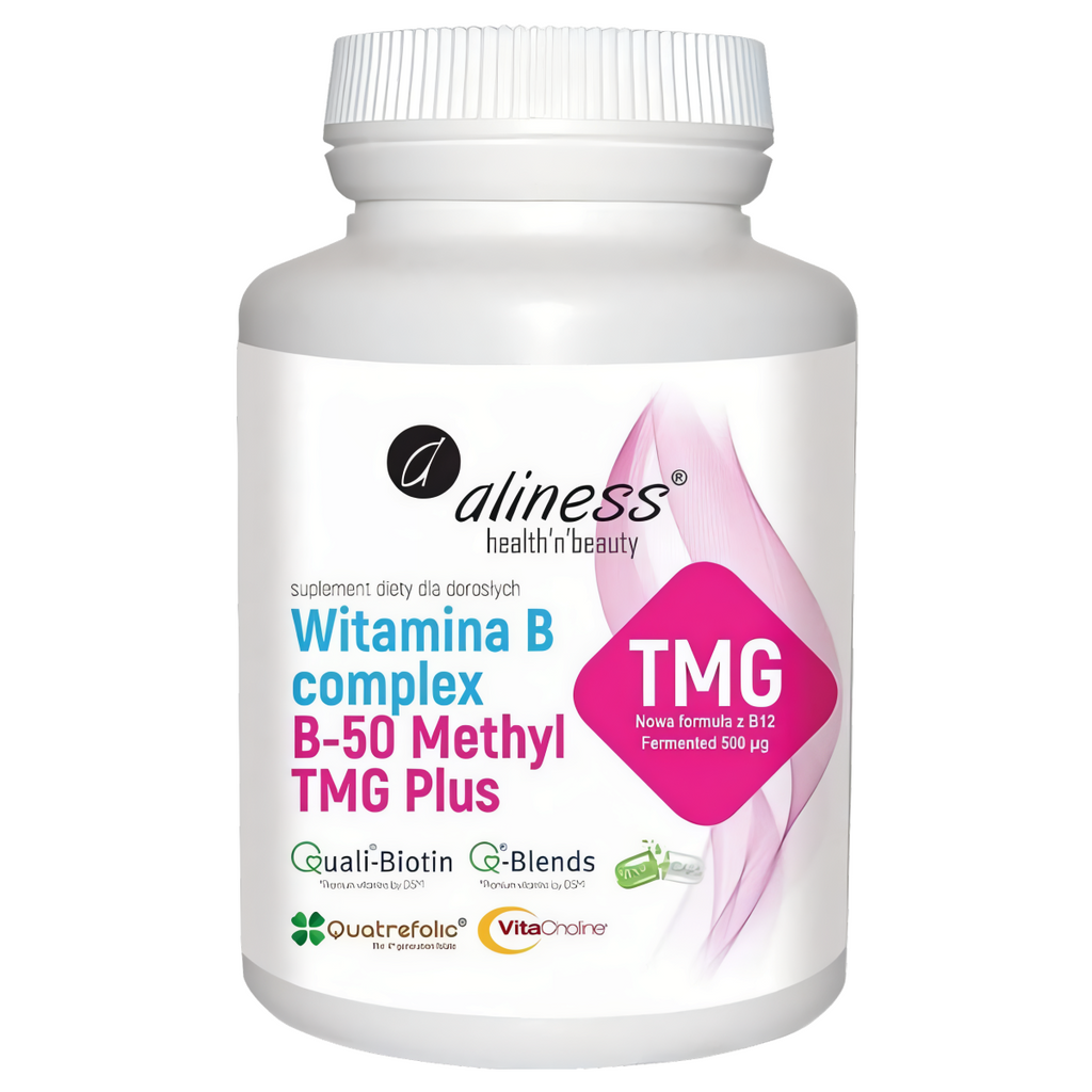 Witamina B Complex B-50 Methyl TMG Plus Aliness – 100 kapsułek Vege